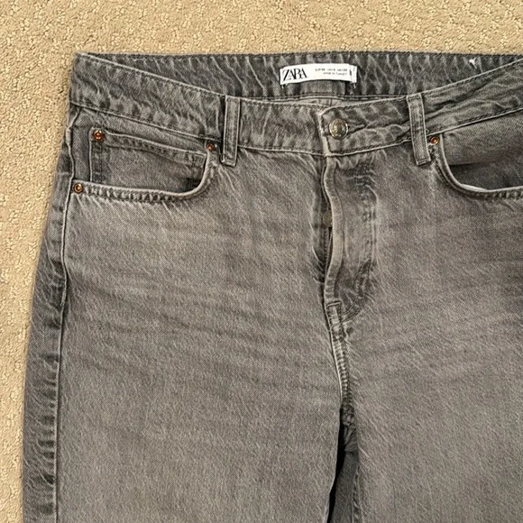 Zara Gray Denim Jeans size 6 - Picture 2 of 5